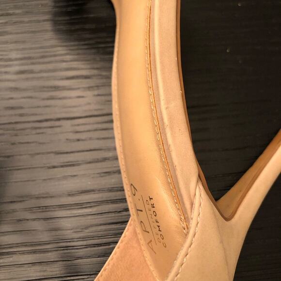 Apt 9 Nude High Heels Tan Cream Beige Formal Shoes Size 11 Ankle Strap Stilleto - Picture 10 of 10